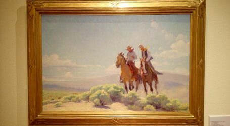 Jinetes y caballos en un Palacio