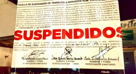SUSPENDEN COPRISEM E INVEAMEX BAR EN TOLUCA, POR OPERAR SIN ESTAR PERMITIDO POR LA PANDEMIA POR COVID-19
