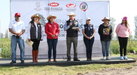 Refrenda CMIC, delegación Estado de México, su compromiso con el medio ambiente; participó en jornada de reforestación de San Mateo Atenco