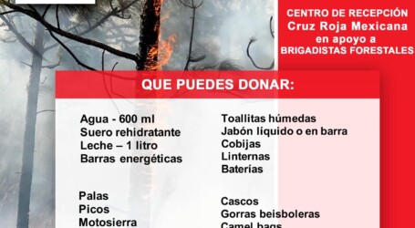 Instala Cruz Roja Mexicana en Toluca Centro de Recepción en apoyo de brigadas forestales