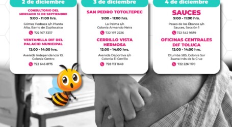 CONTINÚAN JORNADAS DE VACUNACIÓN EN TOLUCA