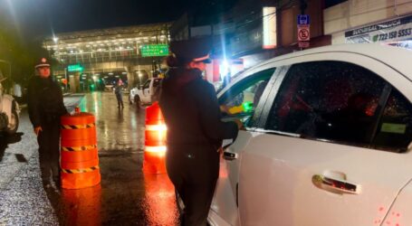 Detenidas 33 personas en operativo –Conduce sin Alcohol– en Toluca; 16% son mujeres