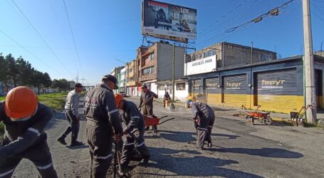 Avanza de forma rápida y eficiente el bacheo en calles de Toluca