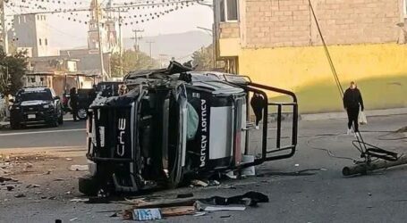 MALESTAR DE UN ELEMENTO, PROVOCÓ VOLCADURA DE PATRULLA