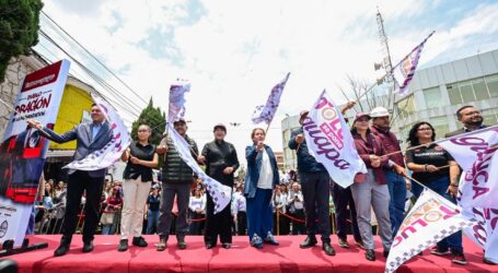 Delfina dio el banderazo en Gómez Farías con Tren de pavimentación “Diablo dragón”