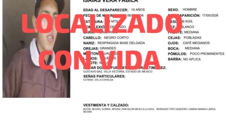 CASI UN MES DESPUÉS, APARECIÓ SANO  Y SALVO ISAIAS VERA EN VILLA VICTORIA