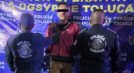 Captura Policía Municipal de Toluca a asaltante de autobús con historial delictivo