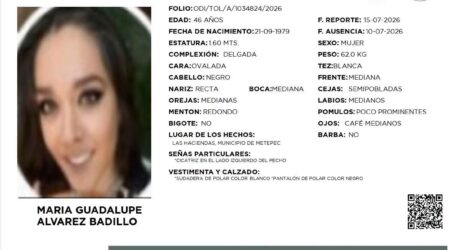 Buscan a María Guadalupe Álvarez Badillo, desapareció desde el día 10