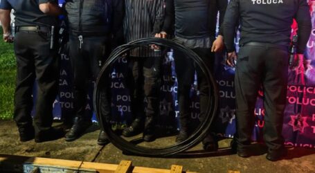Detiene Policía de Toluca a tres hombres por robo de cable a vías del Tren Interurbano