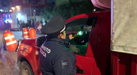 72 conductores dan positivo en alcoholímetro en Toluca