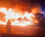 Así fue el incendio por la colisión De 2 tráileres en la México-Toluca